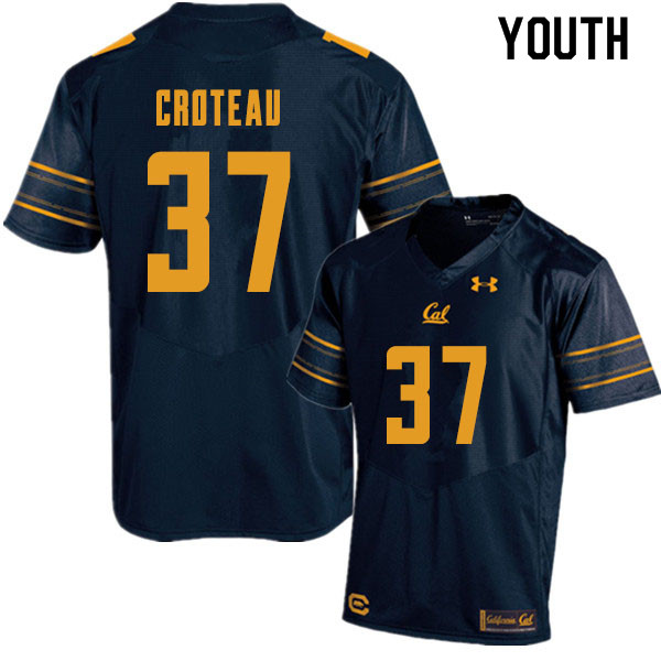 Youth #37 Braxten Croteau Cal Bears College Football Jerseys Sale-Navy